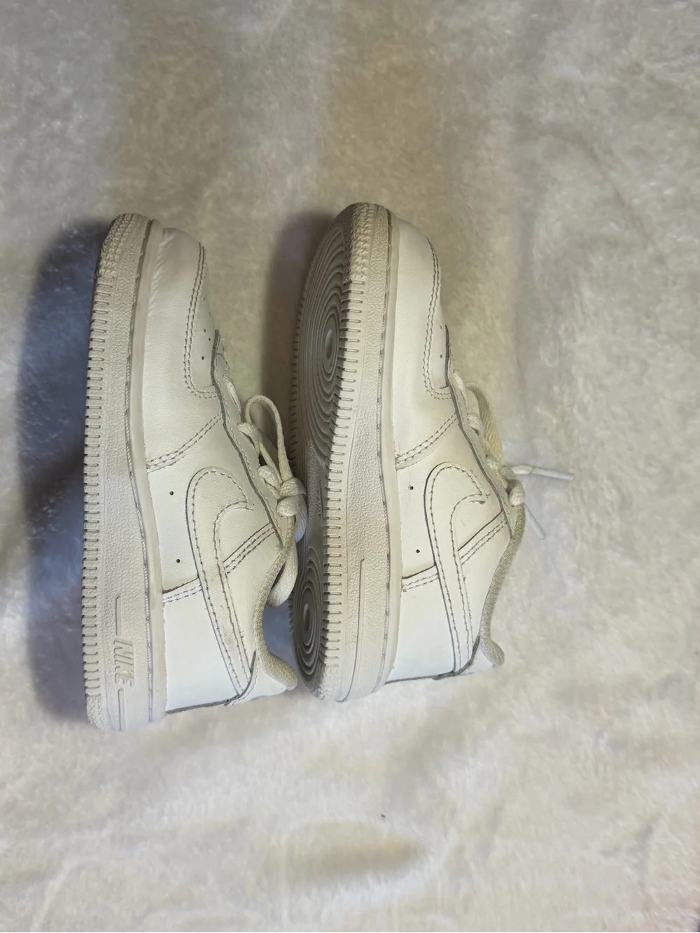 Nike Kids White Leather Sneakers